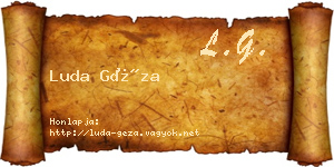 Luda Géza névjegykártya